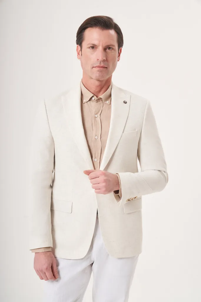 Jakamen Men’s White Slim Fit Vest Suit