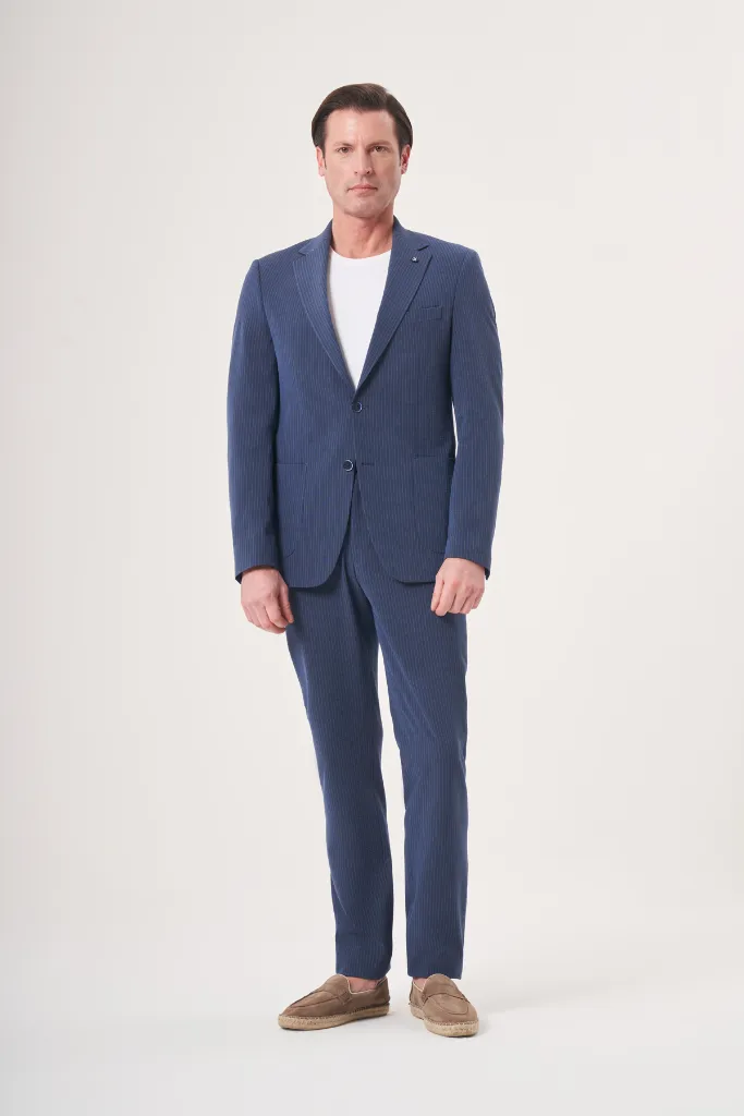 Jakamen Men’s Navy Slim Fit Vest Suit